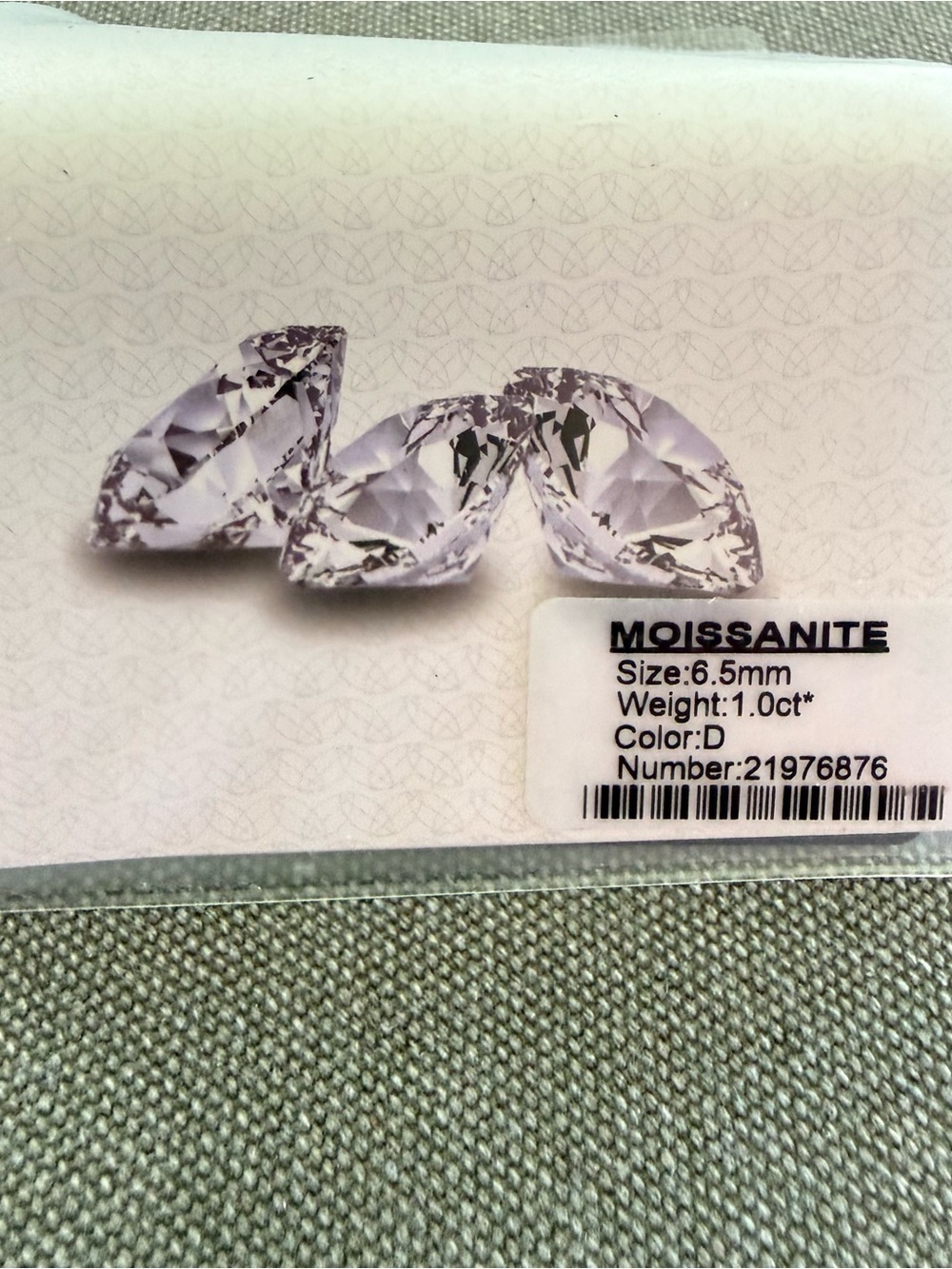 KRKC&CO Moissanite 1.0 CT 3 Stones Engagement Ring S925 Sterling Silver Size 5.5 - Picture 8 of 11